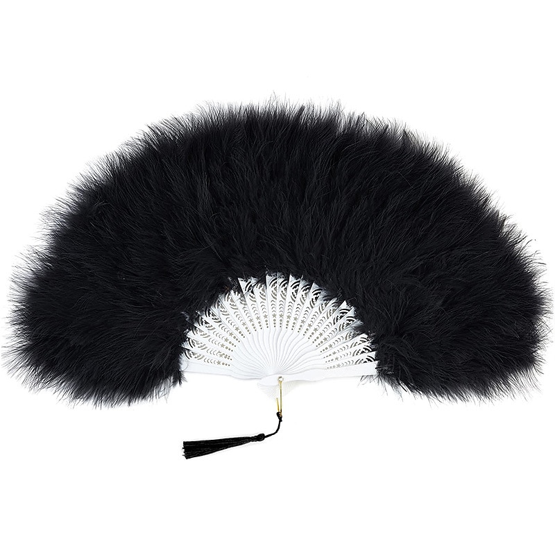 Roaring 20s Black Feather Fan