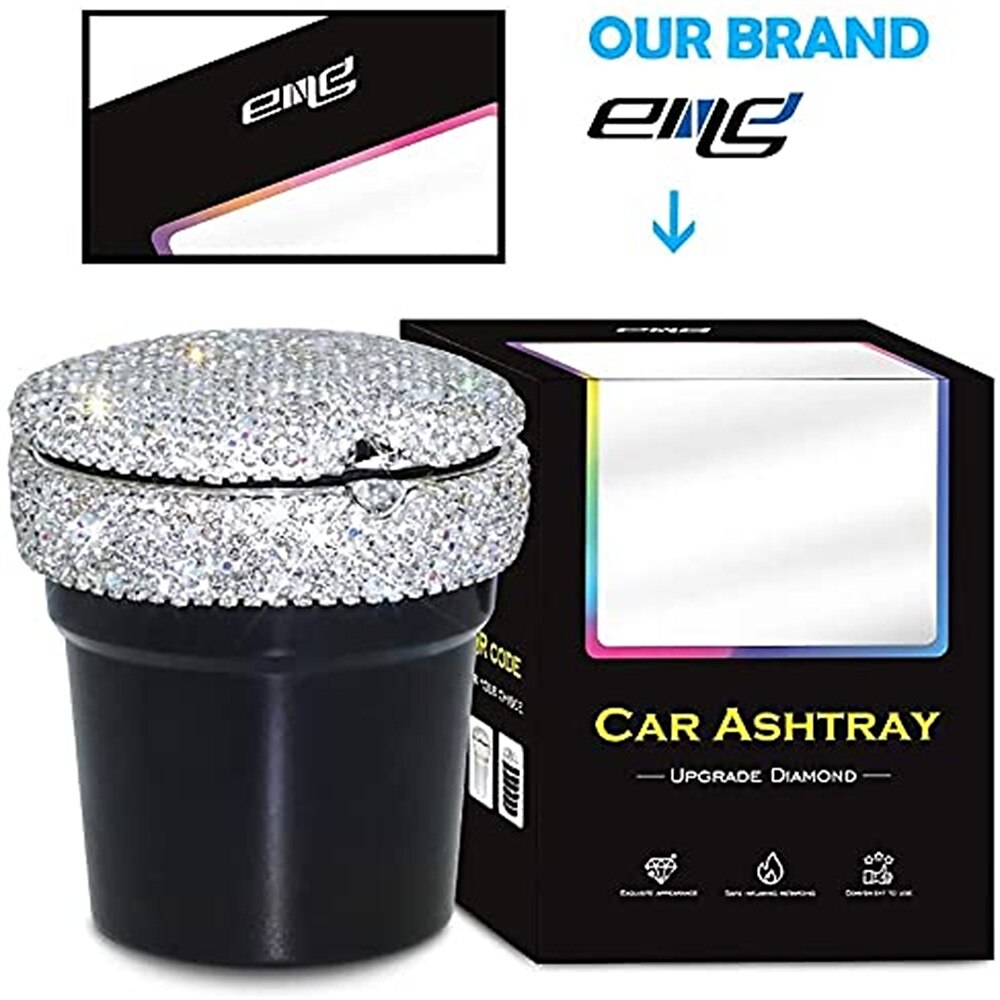 Car Ashtray Portable Bling Cigarette Smokeless Cylinder Cup Holder with Blue LED Light Indicator Car Accessories for Women Ideal for Car Home and Office 1PCS 2025 - $17.99 –P7