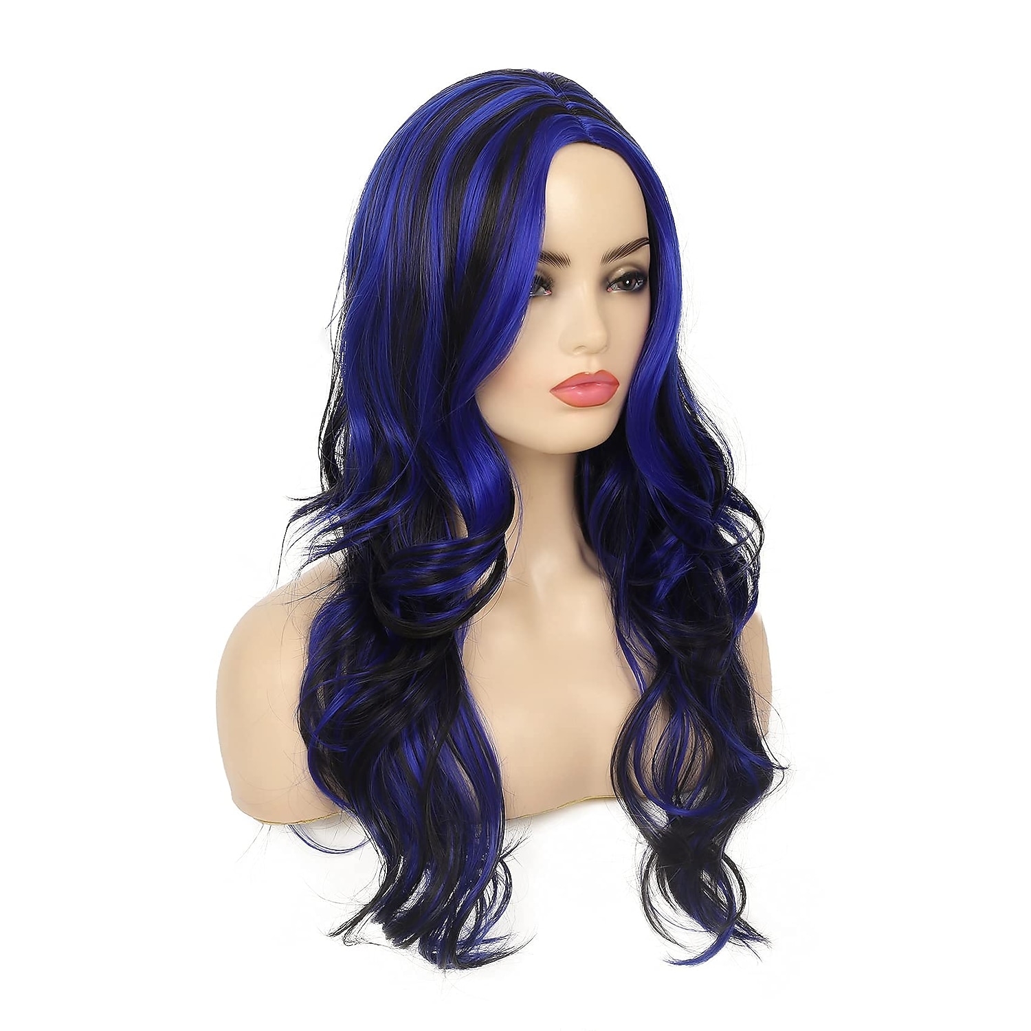 perucă roșie neagră perucă ondulată lungă pentru femei evidențiază straturile mătăsoase mijlocii 2 tonuri sintetice perucă costum cosplay peruci pentru petrecerea de Crăciun 2025 - $32.99 –P6