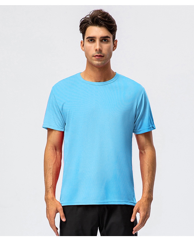 Муж. С короткими рукавами Вырез под горло Лето Однотонный Атлетический Черный Белый Желтый Футболка для мужчин 2025 - $9.99 –P15