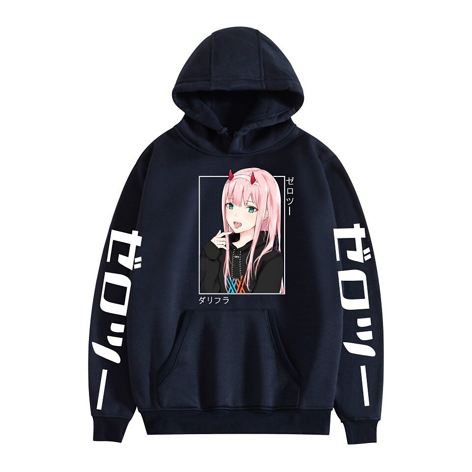 Darling in the Franxx Zero Two 02 Bluza z Kapturem Anime Kreskówka Anime Harajuku Graficzny Kawaii Na Dla par Męskie Damskie Dla dorosłych Powrót do szkoły Tłoczenie na gorąco 2025 - zł119.99 –P4