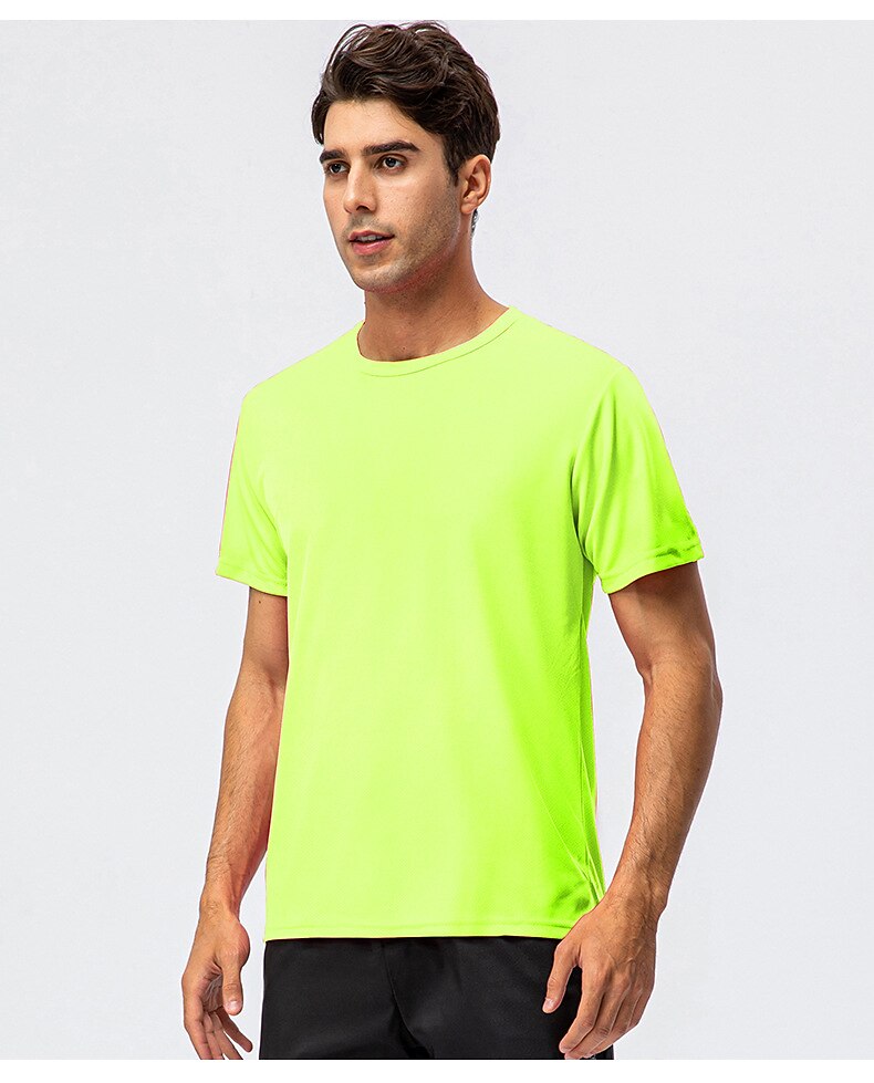 Муж. С короткими рукавами Вырез под горло Лето Однотонный Атлетический Черный Белый Желтый Футболка для мужчин 2025 - $9.99 –P17