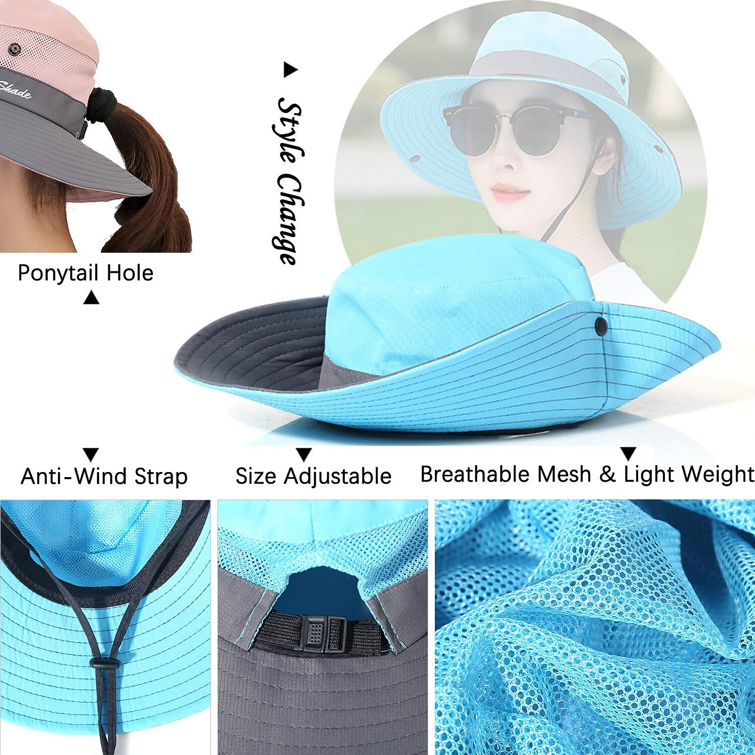 Sun Hat Bucket Hat Hat Packable UV Protection Quick Dry Summer Spring Wide Brim 2026 - $18.49 –P12