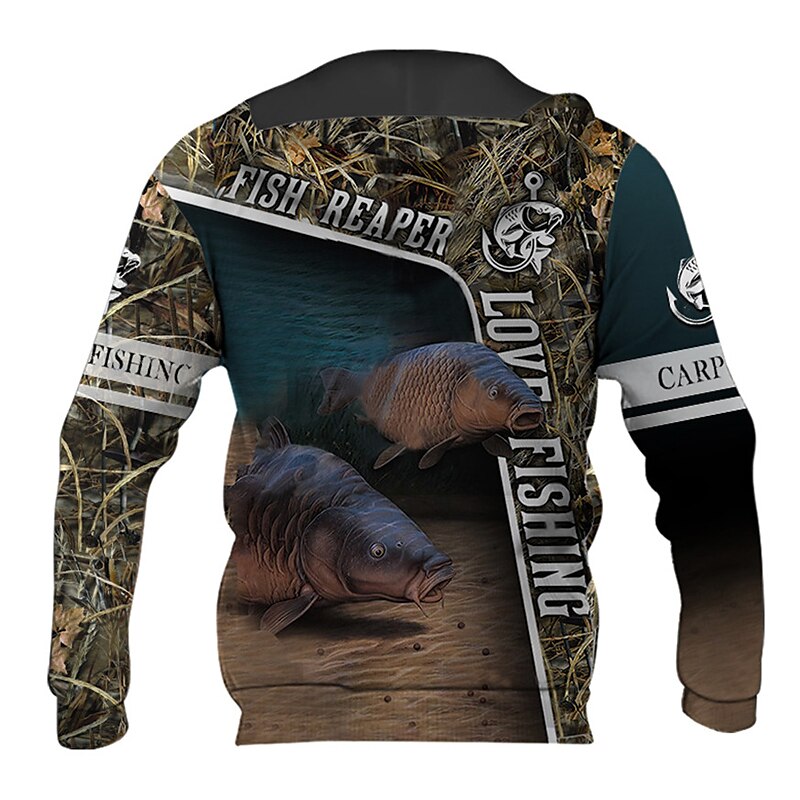 Hombre Graphic Animal Sudadera Sudaderas Sudadera Manga Larga Sudadera con capucha Con Capucha Ropa de calle Impresión 3D Deporte Diario Caqui claro. Negro Estampado Primavera & Otoño Diseñador 2025 - $31.99 –P15