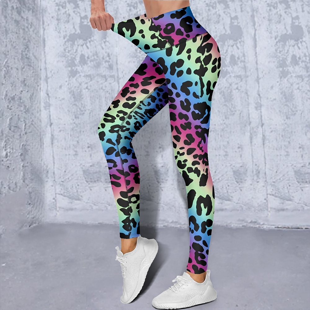 نسائي Sports Gym Leggings السراويل اليوغا خصر عالي سباندكس أزرق الشتاء بناطيل لجينجز قصيرة جلد نمر بنطلون رياضي للبطن بعقب رفع ملابس ملابس يوغا اللياقه البدنيه تمرين نادي رياضي ركض / عالية المرونة 2026 - $18.99 –P1