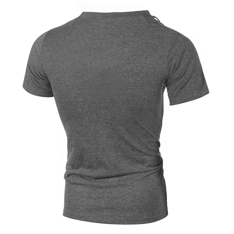 Herr T-shirt Kortärmad V-hals Sommar Slät Sport Mode Lättvikt Spetsknuten Semester Ledigt Helgdag Svart Vit Ljusgrå Topp t-shirt för män 2025 - $17.99 –P6