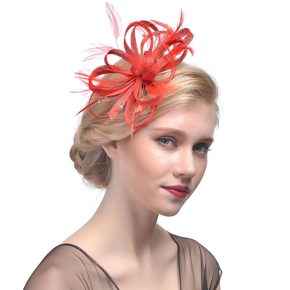 Fascinátory Klobouky Doplňky do vlasů Organza Polyester / polyamid Kbelík Večírek Dovolená Retro styl S Štras Přílba Pokrývky Hlavy 2025 - $24.99 –P4