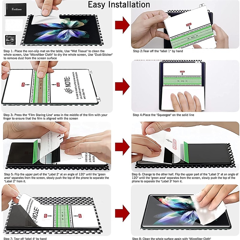 2 комплекта Защитная пленка Назначение Samsung Galaxy Z-образный сгиб 7 Z-сгиб 6 Z Fold 5 Z Fold 4 Z Fold 2 Гидрогель ТПУ Уровень защиты 9H Самозаживление Против отпечатков пальцев HD Ультратонкий 2025 - $9.99 –P7