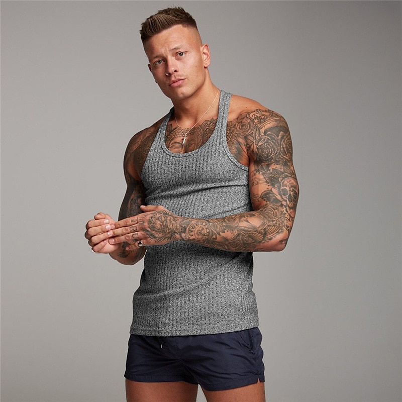 Herr Linne Undertröjor Ärmlös tröja Wifebeater skjorta Ärmlös Rund hals Sommar Slät Sport Mode Lättvikt Semester Ledigt Helgdag Svart Vit Rubinrött Topp t-shirt för män 2025 - $18.49 –P11