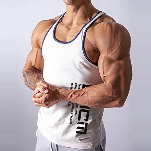 Men's Muscle Bodybuilding Stringer Tank Tops Plus Size Y-Back Gym Fitness  Workout Sleeveless Training T-Shirts Vest White 2024 - $12.99