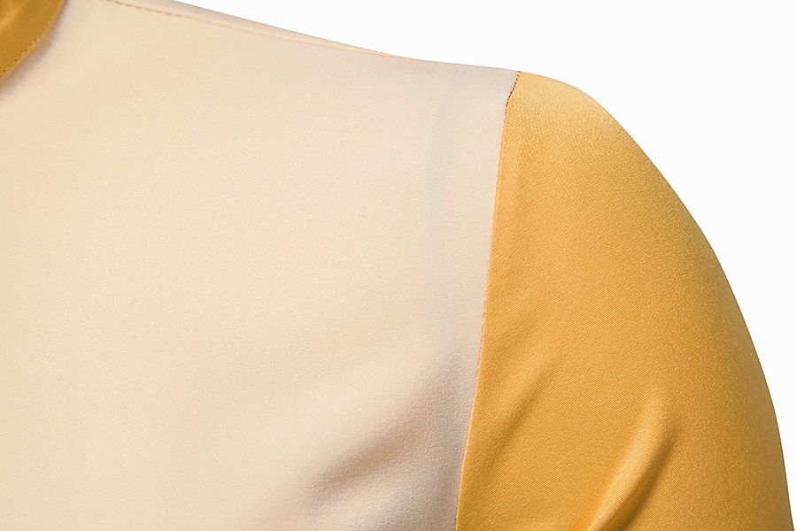 herrskjorta utan tryck färgblock plus size stativ krage dagligen långärmade toppar mode blå vin gula sommarskjortor 2025 - $16.49 –P14