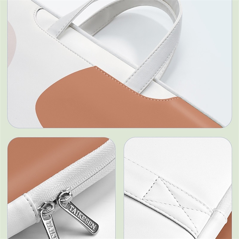 capas para laptop 13,3" 14" 15,6" polegadas, à prova d'água à prova de choque, adequado para macbook air pro, hp, dell, lenovo, asus, acer, notebook chromebook, couro sintético cor mista, para de 2025 por $39.99 –P8