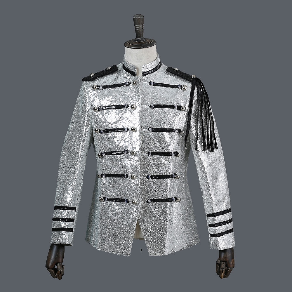 Retro Vintage Rokoko Mittelalterlich Maskerade Anzüge & Blazer Blazer mit Reverskragen Prinz Aristokrat Pailletten Pailletten Kostüm Herren Halloween Karneval Maskerade Party-Abendmode Abschlussball 2026 - $97.99 –P8