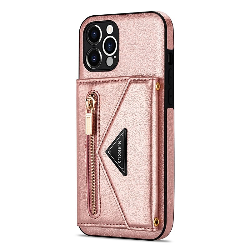 Úložný kryt na telefon pro iPhone 16e iPhone 16 iPhone 15 Pro Max Plus iPhone 14 13 12 11 Pro Max Mini X XR XS Max 8 7 Plus Peněženka kryt s řemínkem slot na kartu Odolný jednobarevný PU kůže 2025 - $19.99 -P3