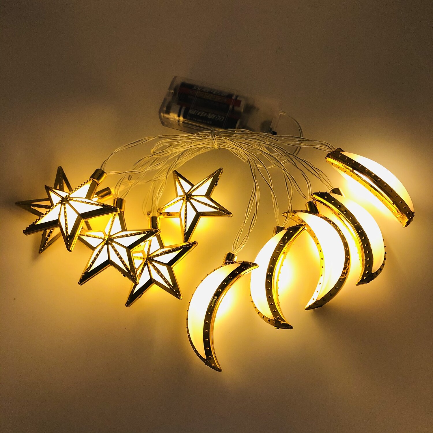 LED Eid Mubarak Moon Star Fairy String Light Ramadan Lamp Party Decor Supply 
