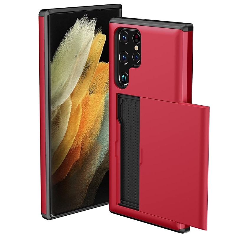 Funda para teléfono para Samsung Galaxy S24 S23 S22 S21 S20 Plus Ultra S25 Ultra funda trasera soporte para tarjetas a prueba de golpes de color sólido TPU 2025 - $13.99 –P2