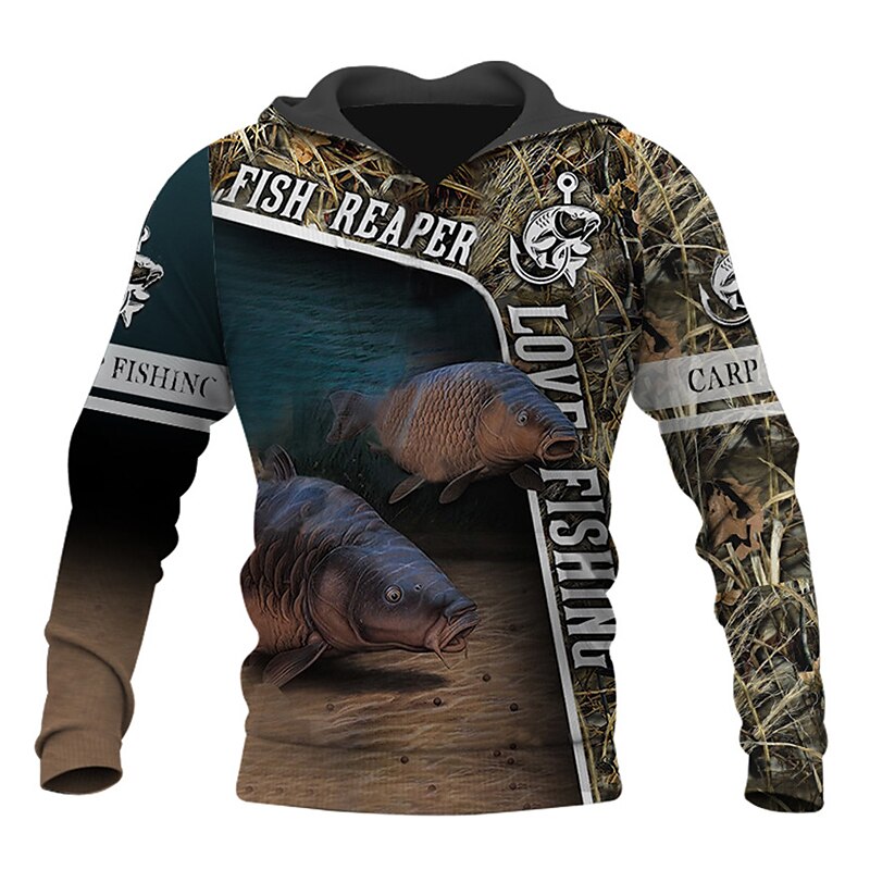 Hombre Graphic Animal Sudadera Sudaderas Sudadera Manga Larga Sudadera con capucha Con Capucha Ropa de calle Impresión 3D Deporte Diario Caqui claro. Negro Estampado Primavera & Otoño Diseñador 2025 - $31.99 –P14