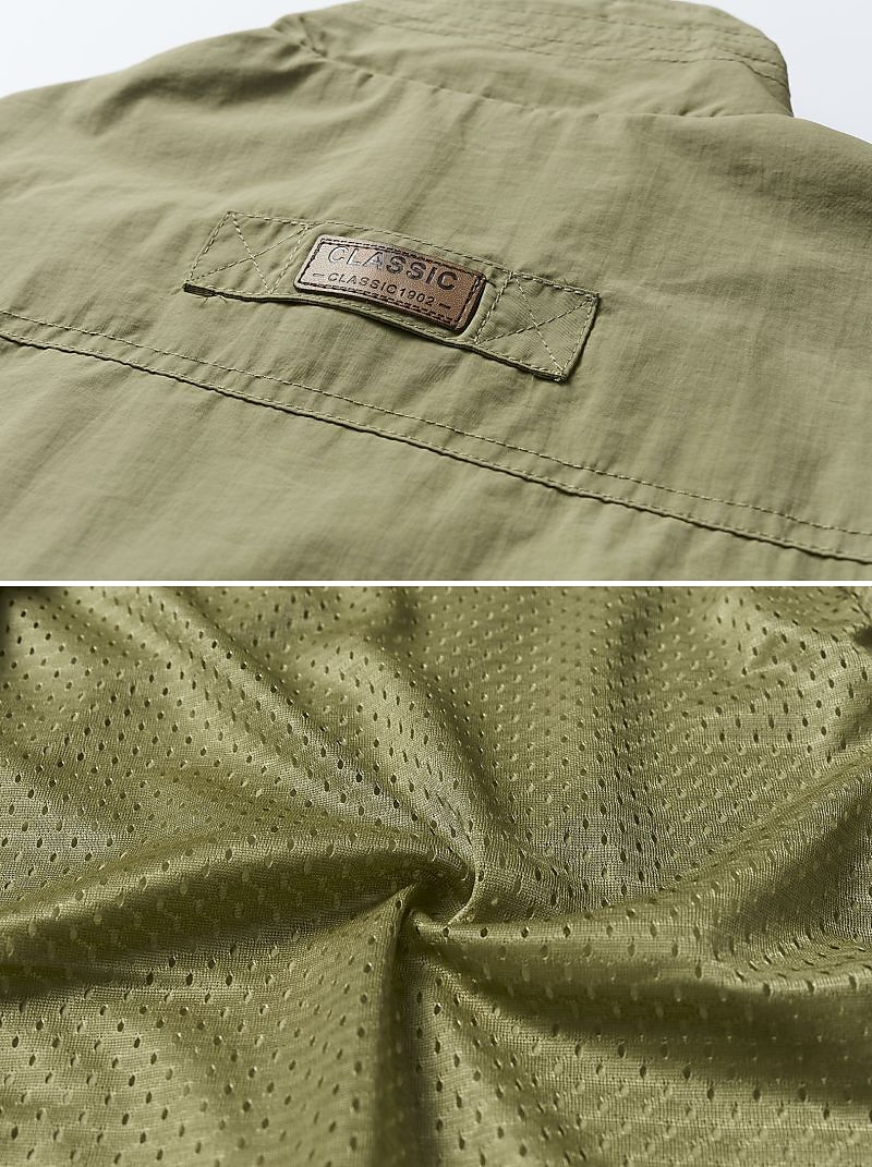 Voor heren Vissersvest Wandelvest Mouwloos Overkleding Rits top Buiten waterdicht Winddicht Ultralicht (UL) Ademend Chinlon Zwart Leger Groen Grijs Jagen Vissen Klimmen / Sneldrogend / Multi Pocket 2025 - $21.99 –P13