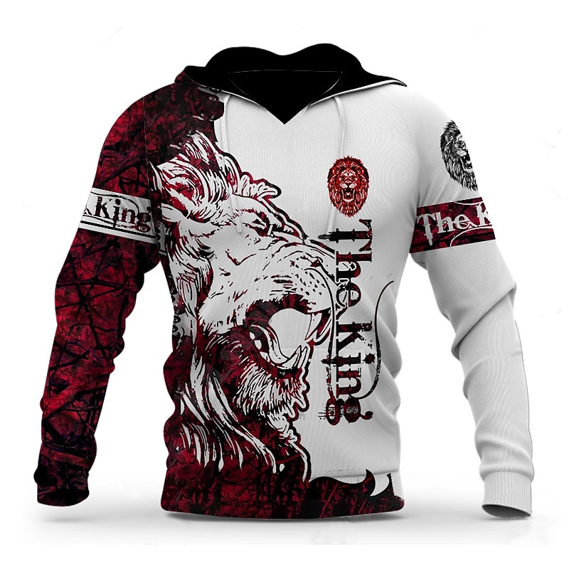 Per uomo Grafico Animale Blocco di colori Felpa con Cappuccio Felpe con cappuccio Felpa Streetwear Designer Casual Grande e Alto Manica Lunga Con Cappuccio Sport & Outdoor Quotidiano Rosa Rosso Verde del 2026 a $32.99 –P8