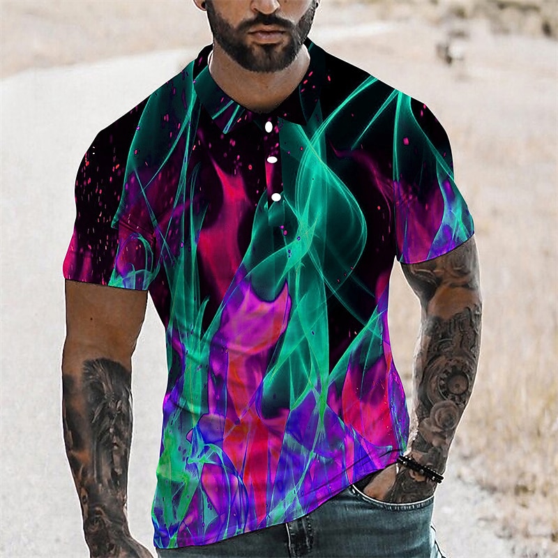 Per uomo Pop art 3D POLO Maglia da tennis Tennis Camicia da golf Golf Manica corta Camicia Colletto Giornaliero Per uscire Giallo Rosa Rosso Viola Arancione Plus Size Abbigliamento Streetwear del 2025 a $22.99 –P10