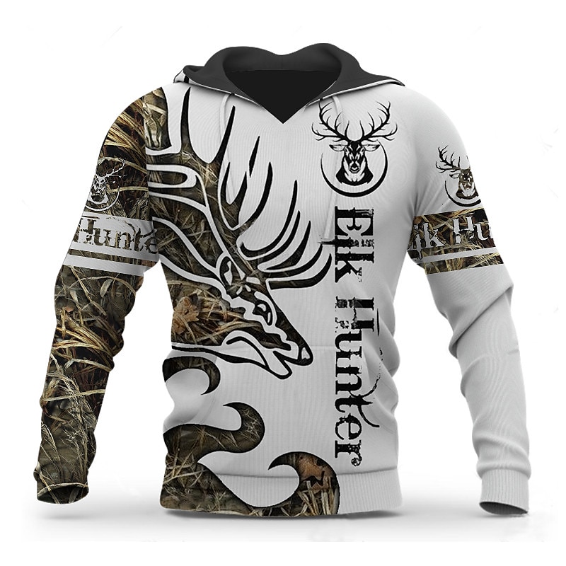 Men's Graphic Animal Hoodie Hoodies Sweatshirt Hoodie Long Sleeve Hooded Sweatshirt Hooded Streetwear 3D Print Sports & Outdoor Daily Black And White Light Khaki. Print Spring & Fall Designer 2025 - $29.99 –P12