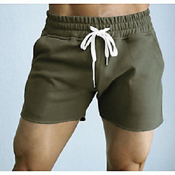 Men's Athletic Shorts Active Shorts Sweatpants Running Shorts Drawstring Solid Colored Outdoor Sports Short Daily Weekend Cotton Sporty Slim Black Army Green 2025 - $18.99 –P5