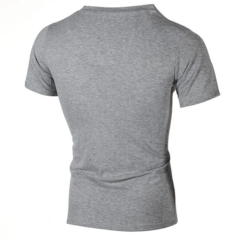 Herr T-shirt Kortärmad V-hals Sommar Slät Sport Mode Lättvikt Spetsknuten Semester Ledigt Helgdag Svart Vit Ljusgrå Topp t-shirt för män 2025 - $17.99 –P8