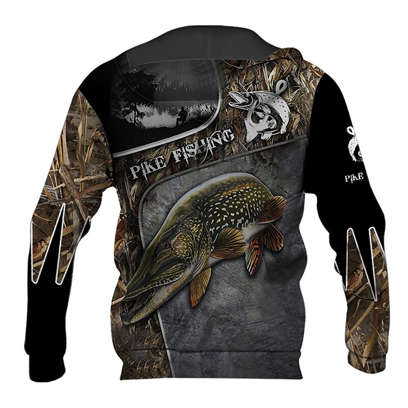 Hombre Graphic Animal Sudadera Sudaderas Sudadera Manga Larga Sudadera con capucha Con Capucha Ropa de calle Impresión 3D Deporte Diario Caqui claro. Negro Estampado Primavera & Otoño Diseñador 2025 - $31.99 –P12