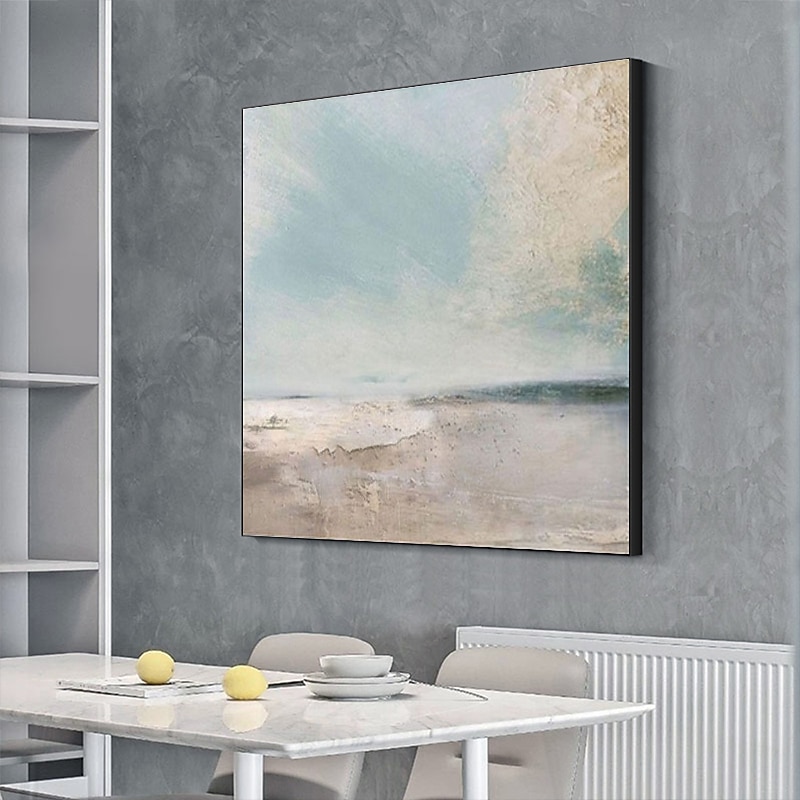 Handgefertigtes Ölgemälde auf Leinwand, Wandkunst, Dekoration, abstrakte Meereslandschaft, Strand, Ozean, für Wohnkultur, gerollt, rahmenlos, ungedehnt 2025 - $131.99 –P4