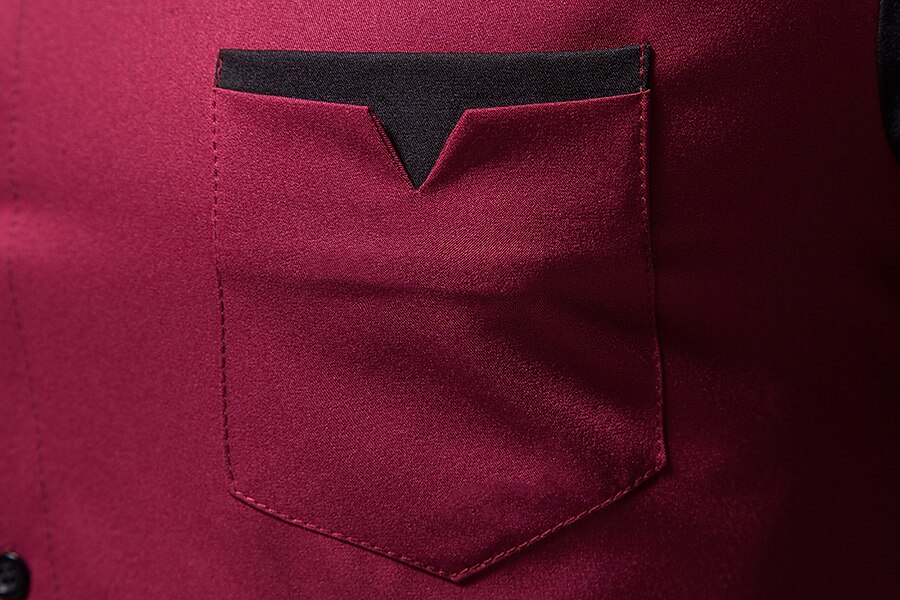 herrskjorta utan tryck färgblock plus size stativ krage dagligen långärmade toppar mode blå vin gula sommarskjortor 2025 - $16.49 –P6