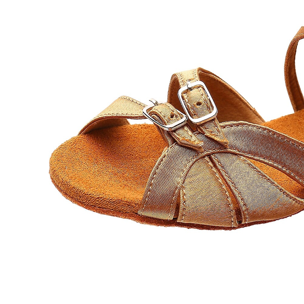 satijnen latin dansschoenen voor dames en meisjes – lage ballroom sandalen met bandjes voor salsa, tango en feestjes 2025 - $29.99 –P3