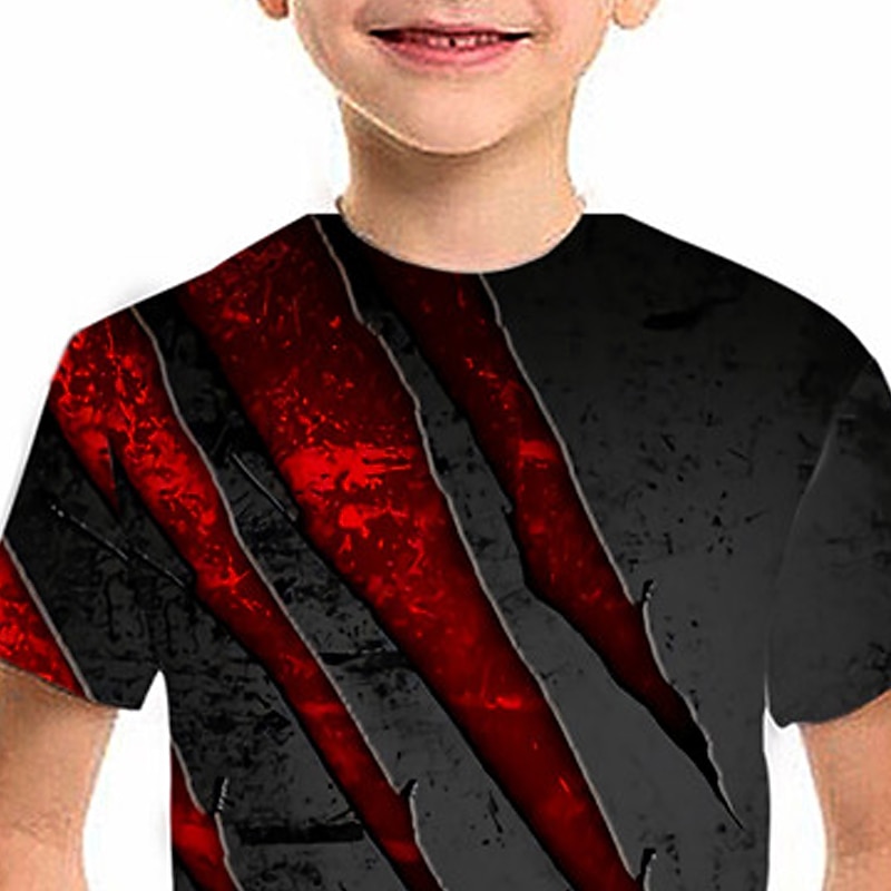 Jongens 3D 3D Print T-shirt Korte mouw 3D-afdrukken Zomer Lente Actief Sport Modieus Kinderen 3-12 jaar Buiten Dagelijks Voor Binnen Normale pasvorm 2026 - $11.99 –P3