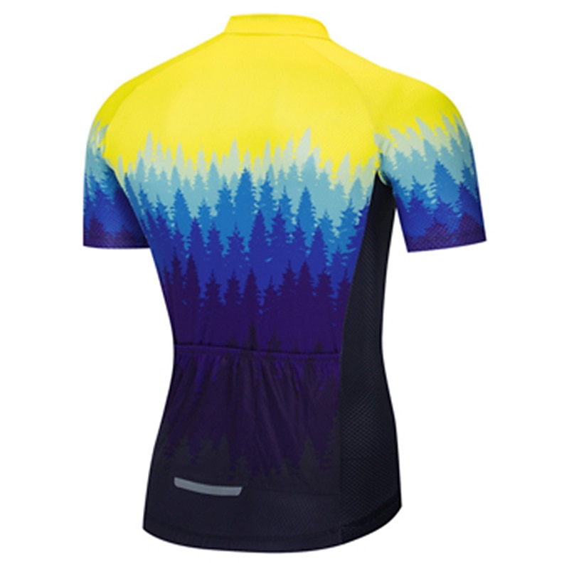 Herr Cykeltröja Kortärmad Cykel Överdelar med 3 bakfickor Bergscykling Vägcykling Andningsfunktion Snabb tork Fuktabsorberande Reflexremsa Gul Röd Grön Polyester sporter Kläder 2025 - $23.19 –P4