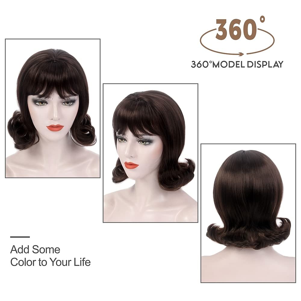Set with Polka Dots Vintage Dress Beehive Curl Hair Wig 2* Wig Caps 4 PCS 1950s Retro Vintage Tea Dress A-Line Dress Rockabilly Flare Dress Women's Costume Christmas Homecoming 2025 - $42.99 –P16