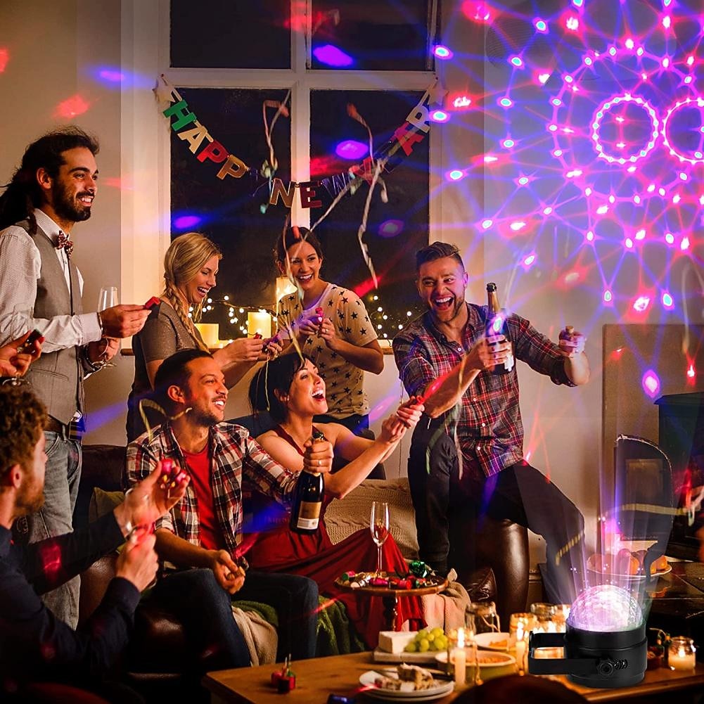 party disco labda lámpák, hangaktivált villogó party lámpák távirányítóval, 7 rgb szín váltakozó dj színpad villogó lámpák beltéri otthoni táncklub partik karácsonyi születésnapi esküvői show 2026 - $34.99 –P6