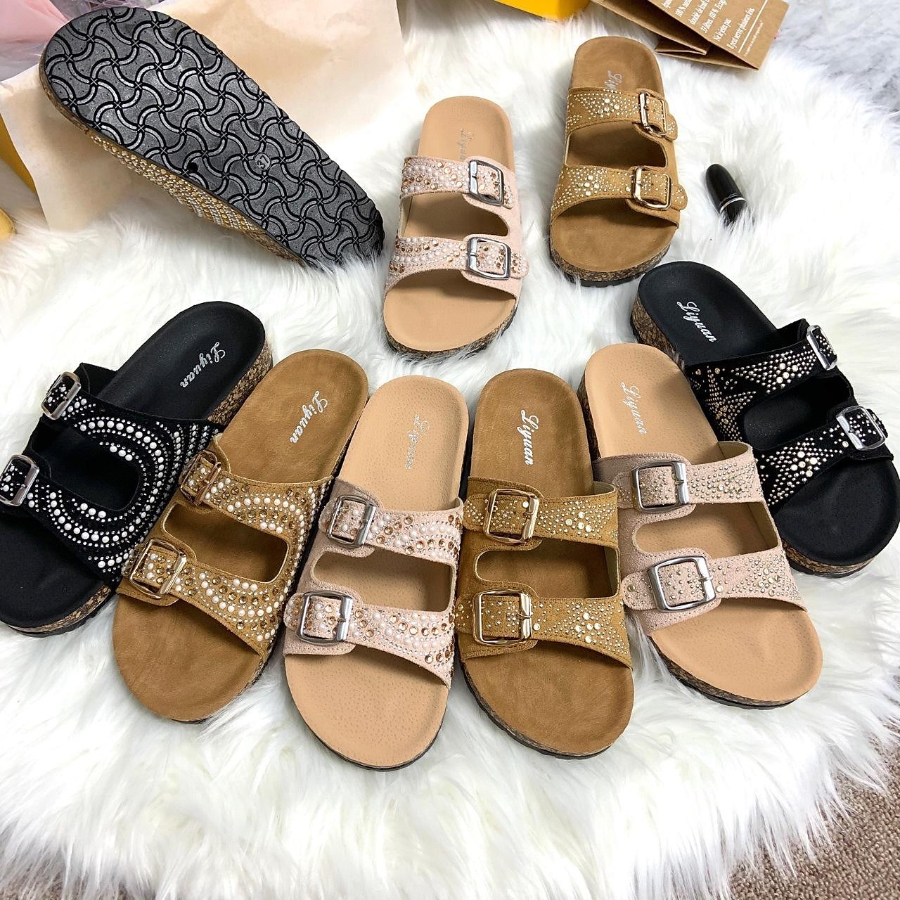Mens Casual flip-Flop Sandals/Summer Beach Slippers/Current Lazy Slippers on Canvas/Straw Linen Shoes
