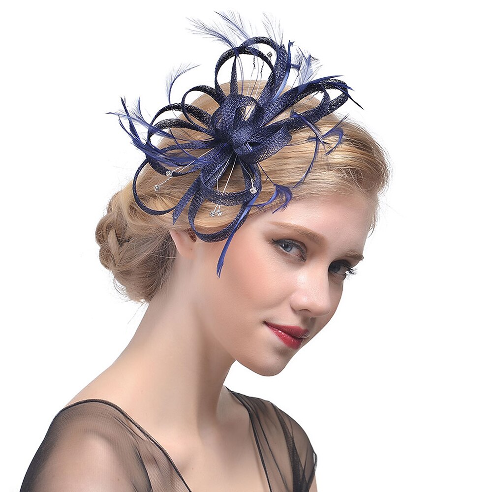 Fascinátory Klobouky Doplňky do vlasů Organza Polyester / polyamid Kbelík Večírek Dovolená Retro styl S Štras Přílba Pokrývky Hlavy 2025 - $24.99 –P2