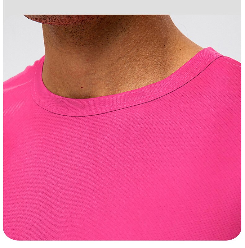 Муж. С короткими рукавами Вырез под горло Лето Однотонный Атлетический Черный Белый Желтый Футболка для мужчин 2025 - $9.99 –P3