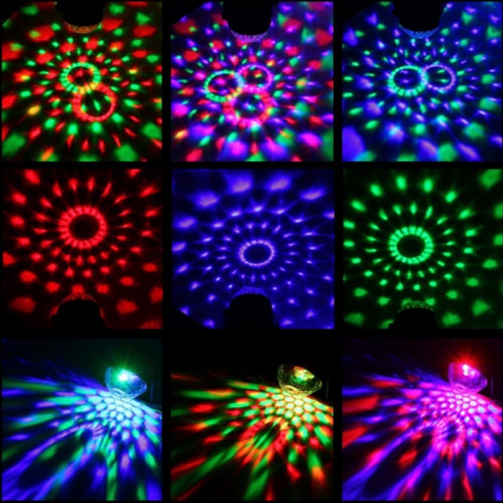 party disco labda lámpák, hangaktivált villogó party lámpák távirányítóval, 7 rgb szín váltakozó dj színpad villogó lámpák beltéri otthoni táncklub partik karácsonyi születésnapi esküvői show 2026 - $34.99 –P3