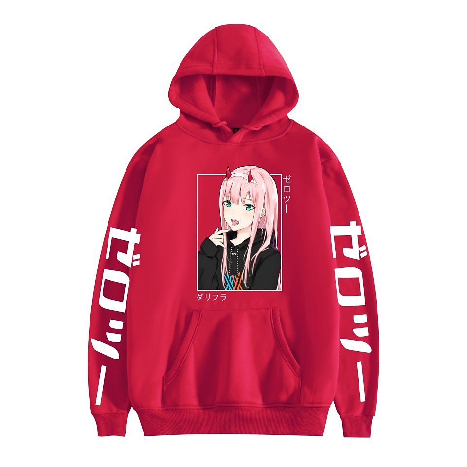 Darling in the Franxx Zero Two 02 Bluza z Kapturem Anime Kreskówka Anime Harajuku Graficzny Kawaii Na Dla par Męskie Damskie Dla dorosłych Powrót do szkoły Tłoczenie na gorąco 2025 - zł119.99 –P5