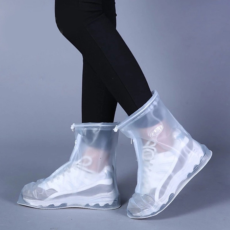 Waterproof Rain Boots Zipper Shoes Cover Protector Anti-slip Overshoes Nett 