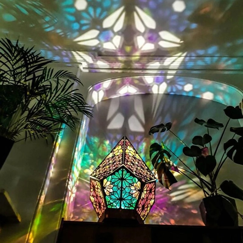 duża lampa podłogowa z ładowaniem usb czeska wydrążona geometryczna retro podłoga dekoracyjna dioda led kolorowy diament światła kolorowa projekcja 3d nocna lampa biurkowa wystrój domu przyjęcie 2025 - $42.99 –P4