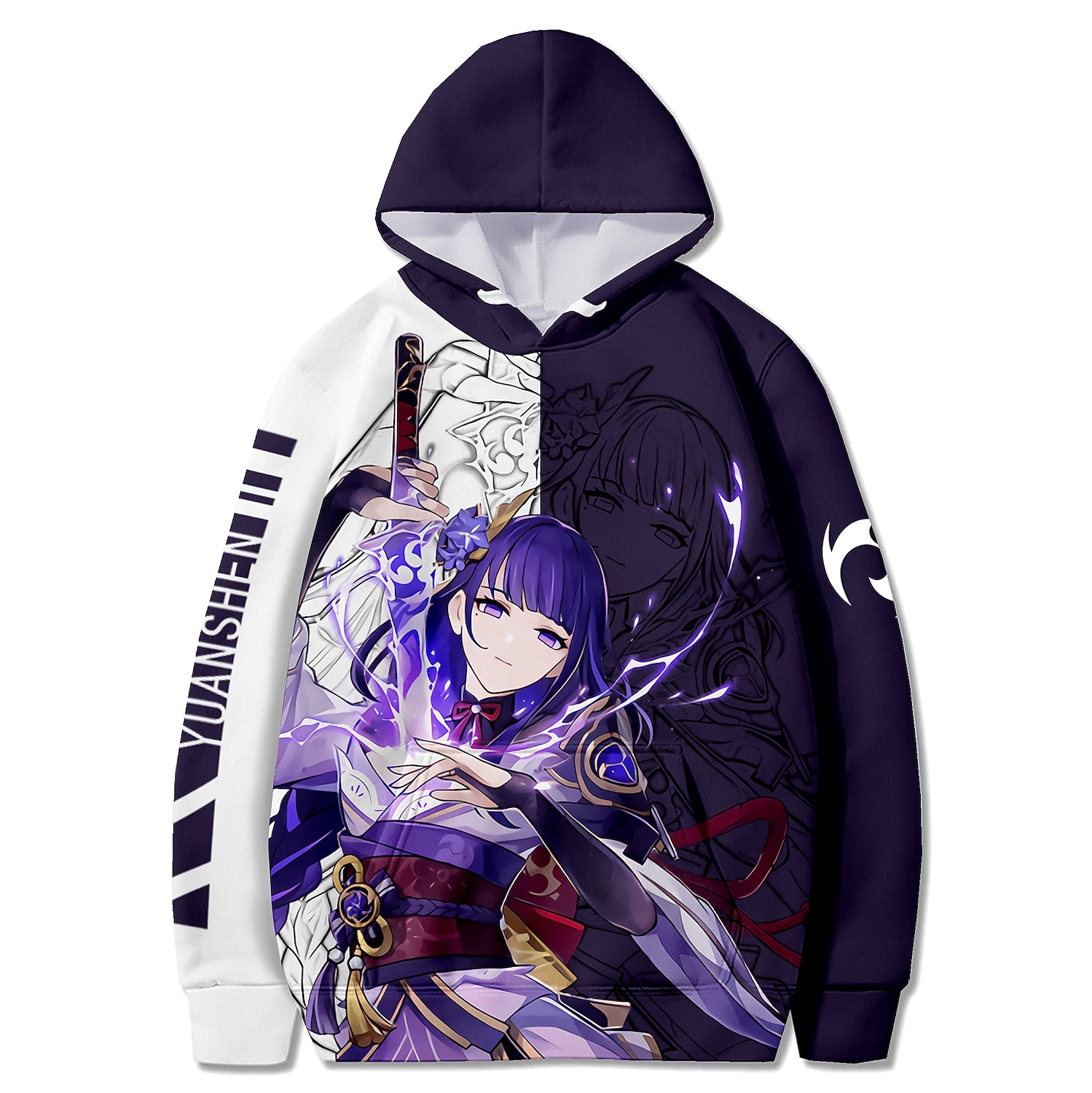 Genshin hatás Raiden Shogun Kapucnis felsőrész Anime Rajzfilmfigura Állat minta 3D 3D Harajuku Grafikus Kompatibilitás Páros Férfi Női Felnőttek Tini 3D nyomtatás 2025 - $32.99 -P1