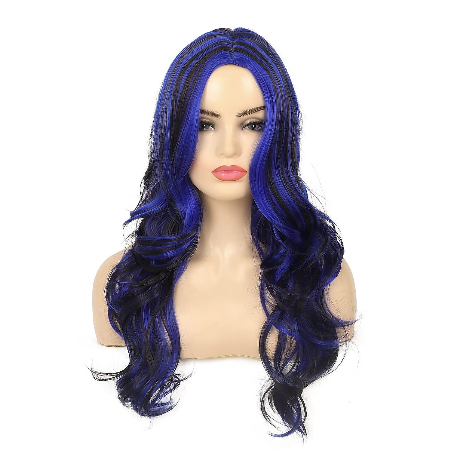perucă roșie neagră perucă ondulată lungă pentru femei evidențiază straturile mătăsoase mijlocii 2 tonuri sintetice perucă costum cosplay peruci pentru petrecerea de Crăciun 2025 - $32.99 –P4