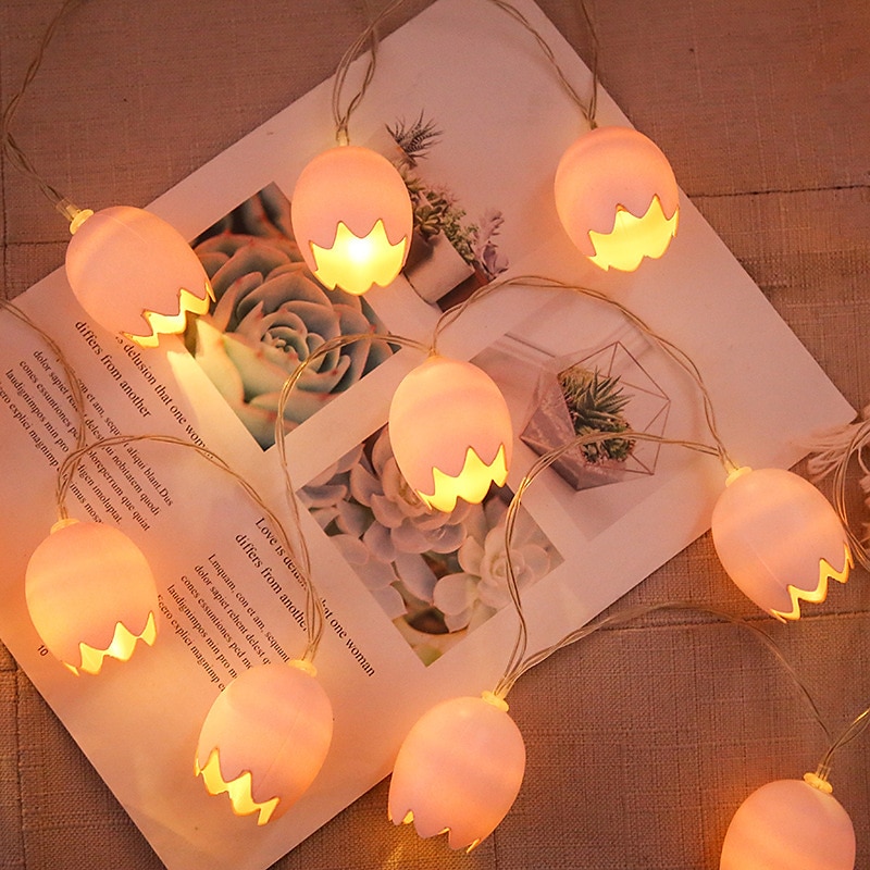 3M 20LEDs Easter Cracked Egg Rabbit Small Chick Shaped LED String Lights Home Fairy Lights for Easter Garden Party Festive Decoration 2025 - $14.99 –P5