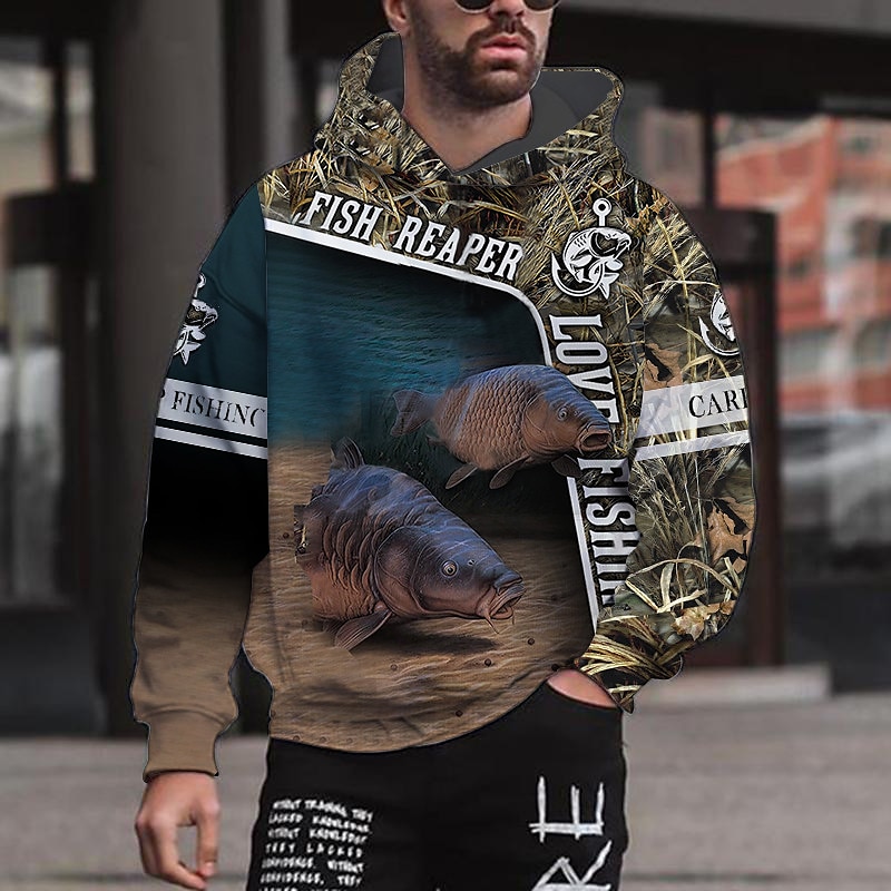 Hombre Graphic Animal Sudadera Sudaderas Sudadera Manga Larga Sudadera con capucha Con Capucha Ropa de calle Impresión 3D Deporte Diario Caqui claro. Negro Estampado Primavera & Otoño Diseñador 2025 - $31.99 –P13