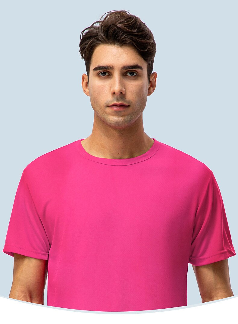 Муж. С короткими рукавами Вырез под горло Лето Однотонный Атлетический Черный Белый Желтый Футболка для мужчин 2025 - $9.99 –P1