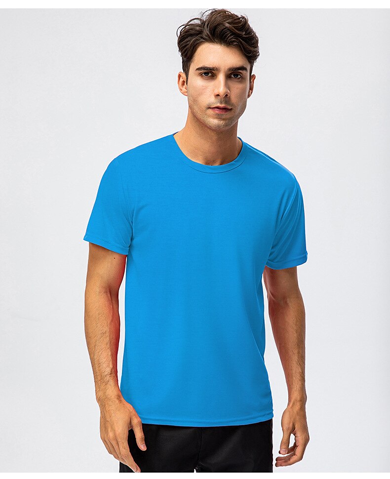 Муж. С короткими рукавами Вырез под горло Лето Однотонный Атлетический Черный Белый Желтый Футболка для мужчин 2025 - $9.99 –P13