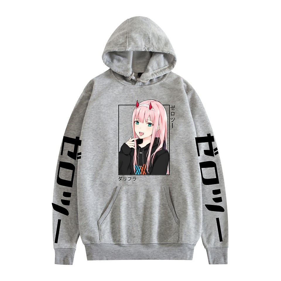 Darling in the Franxx Zero Two 02 Bluza z Kapturem Anime Kreskówka Anime Harajuku Graficzny Kawaii Na Dla par Męskie Damskie Dla dorosłych Powrót do szkoły Tłoczenie na gorąco 2025 - zł119.99 –P3