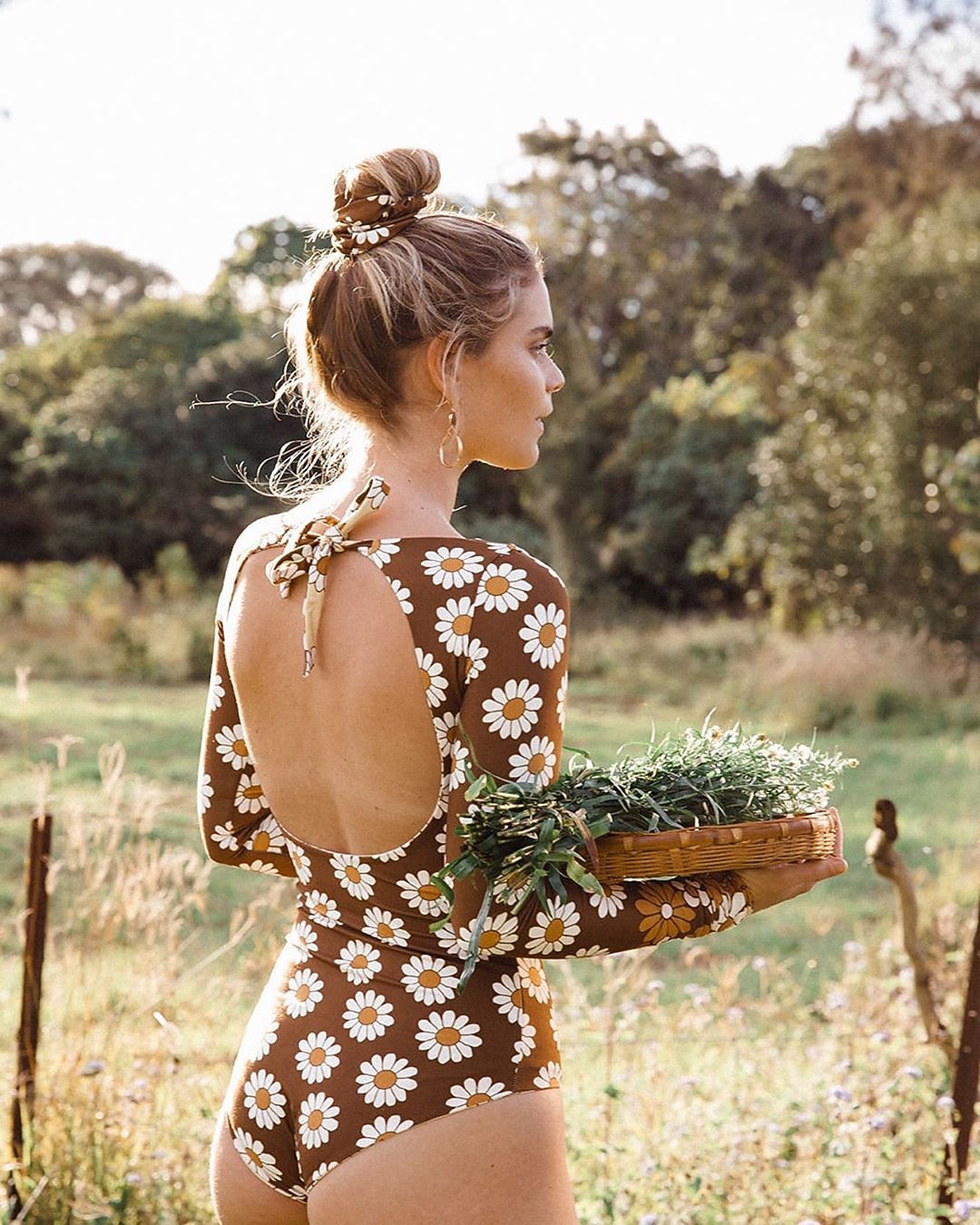 Mujer Traje de baño Anudado Body Traje de baño Floral Bañadores Café Protección solar UV Transpirable Secado rápido Manga Larga - Natación Surf Playa Otoño Primavera / Verano / Licra / Elástico 2026 - $22.99 –P3